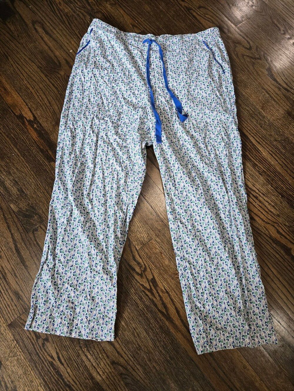 Boden Paisley Blue Lounge Sleepwear Pajama Pants Size US 16/18 100% Cotton